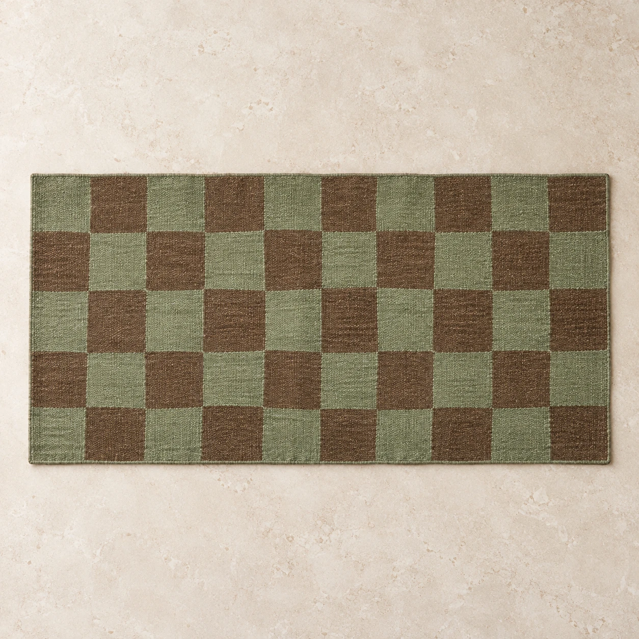 Grove Wool Rug, Sage & Brown, 80 × 150 cm / 31.5 × 59.1 in