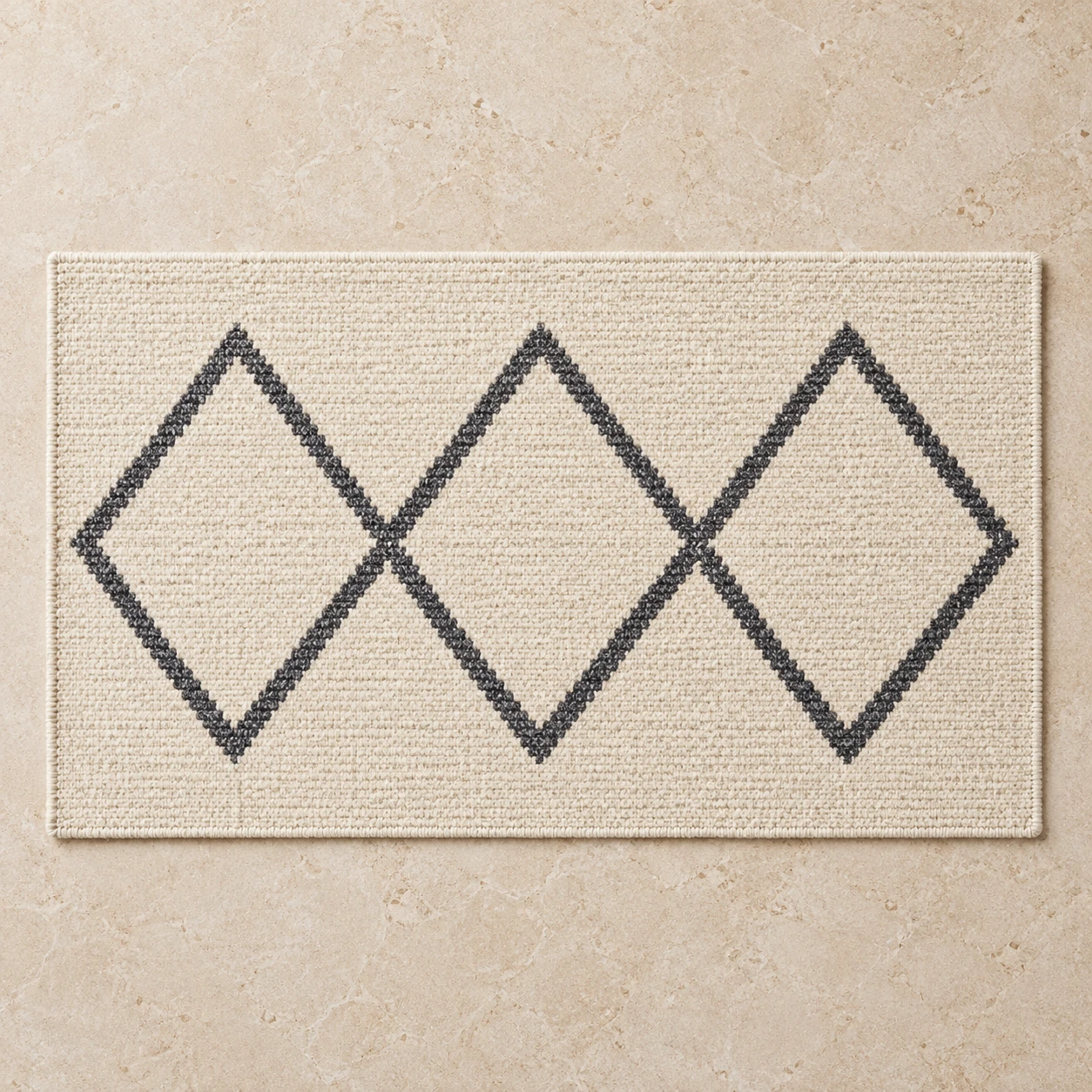 Nomad Wool Accent Rug, Ivory & Charcoal, 60 × 90 cm / 23.6 × 35.4 in