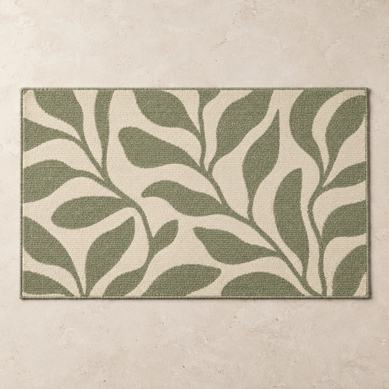 Willow Wool Accent Rug, Sage & Cream, 60 × 90 cm / 23.6 × 35.4 in